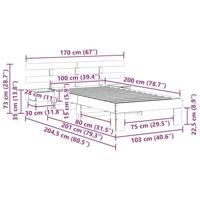Bedframe met lade met hoofdeinde Wit 100 x 200 cm Massief grenenhout - thumbnail