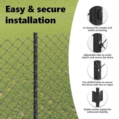 VidaXL Hek met paal grijs 1,4 x 10 m staal en pvc