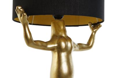 Bureaulamp Home ESPRIT Zwart Gouden Hars 50 W 220 V 31 x 28 x 50 cm (2 Stuks)