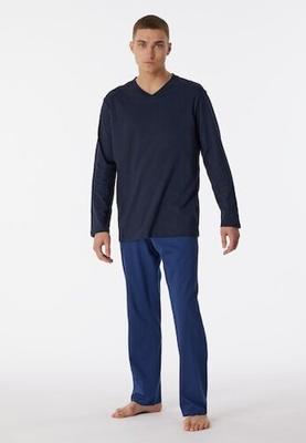 Schiesser pyjama blauw met geprinte broek