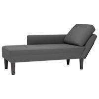 Chaise longue met kussen corduroy stof donkergrijs - thumbnail
