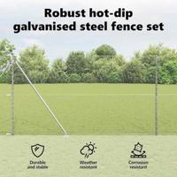 VidaXL Afrasteringspaal zilver 10 x 1,6 m (25 mm gaas) staal - thumbnail