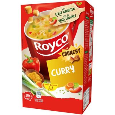 Royco Minute Soup curry met croutons, pak van 20 zakjes