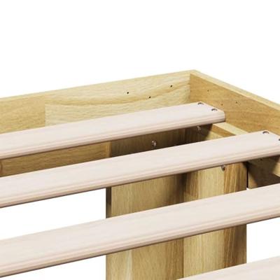 Bedframe zonder matras 120x190 cm massief hout eiken - thumbnail