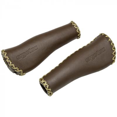Ergotec monaco set handvatten leder 135/92mm bruin