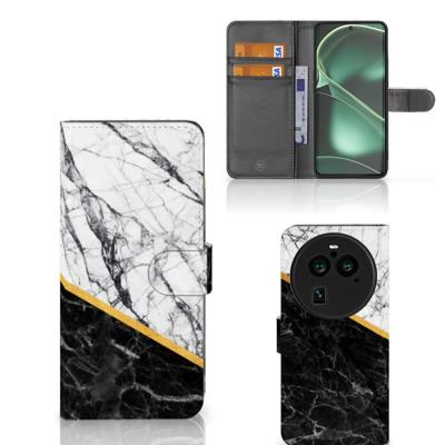 OPPO Find X6 Pro | Bookcase | Marmer Wit Zwart - Origineel Cadeau Man