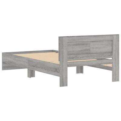 Bedframe met hoofdeinde bewerkt hout grijs sonoma 100x200 cm Bedframe met hoofdeinde bewerkt hout grijs sonoma 100x200 cm