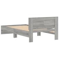 Bedframe met hoofdeinde bewerkt hout grijs sonoma 100x200 cm - thumbnail