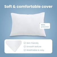 VidaXL Hoofdkussen met kussen 2 pcs wit 61 x 41 x 20 cm polyester - thumbnail