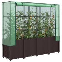 Plantenbak verhoogd met kashoes 160x40x153 cm rattanlook - thumbnail