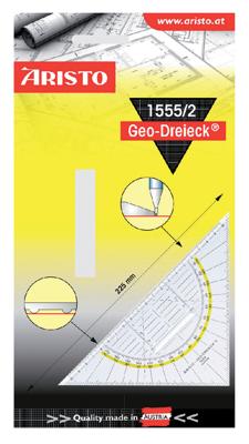 Geodriehoek aristo 1555/2 225mm met greep Geodriehoek aristo 1555/2 225mm met greep