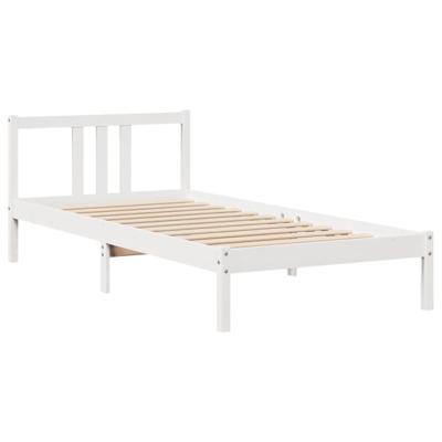 Bedframe met hoofdeinde zonder matras 90x200 cm wit