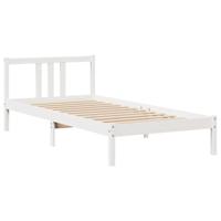 Bedframe met hoofdeinde zonder matras 90x200 cm wit - thumbnail