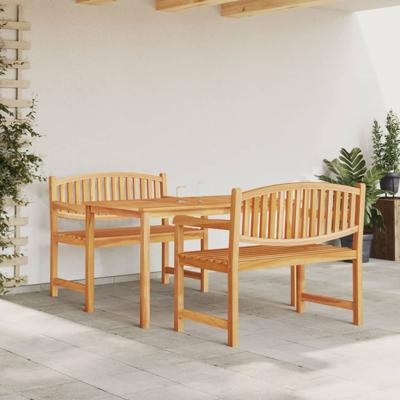 4-delige Tuinset massief teakhout
