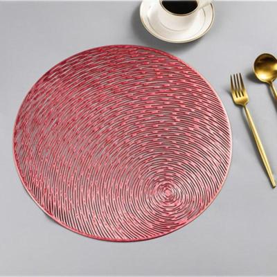 2 PC'S mode ronde holle placemats PVC tabel matten koffie kopje pad (rood)