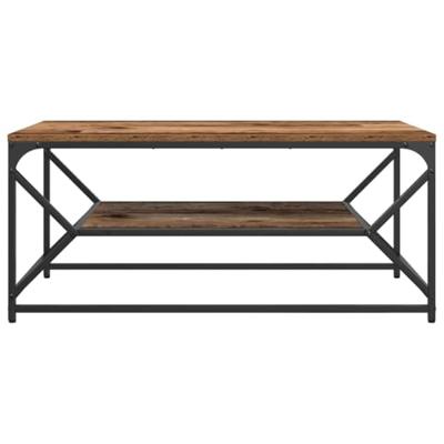 Salontafel Oud hout 90 x 50 x 40 cm Engineered hout en staal