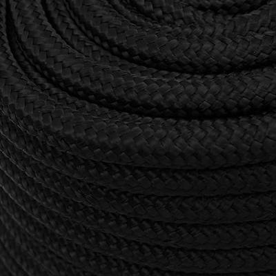 VidaXL Werktouw 16 mm 25 m polyester zwart VidaXL Werktouw 16 mm 25 m polyester zwart