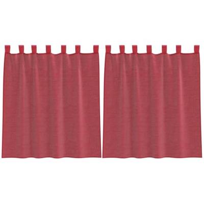 Gordijnen voile met lussen 2 st 140x140 cm wijnrood