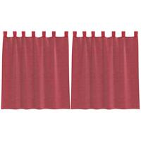 Gordijnen voile met lussen 2 st 140x140 cm wijnrood - thumbnail