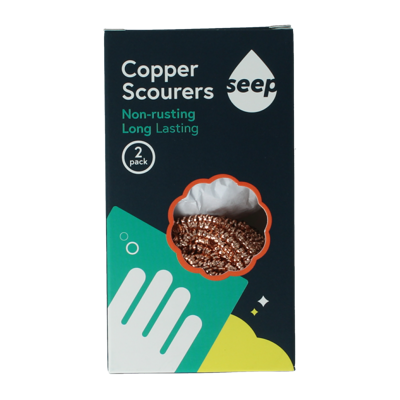 Koperen schuursponzen 2 Stuks