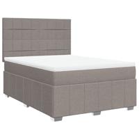 Boxspring met matras stof taupe 140x200 cm - thumbnail