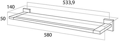 Tiger Items Planchet 58x14x5 cm RVS Geborsteld