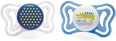 Chicco Fopspeen Krokodil/stip Physio Light Blauw/groen 2 Stuks