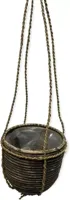 Hangpot rotan 18x16 cm blackwash - thumbnail