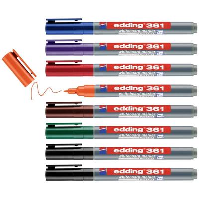 Edding 4-361-8-S2999 Whiteboardmarkerset Zwart, Rood, Blauw, Groen, Oranje, Bruin, Violet 8 stuk(s) Edding 4-361-8-S2999 Whiteboardmarkerset Zwart, Rood, Blauw, Groen, Oranje, Bruin, Violet 8 stuk(s)