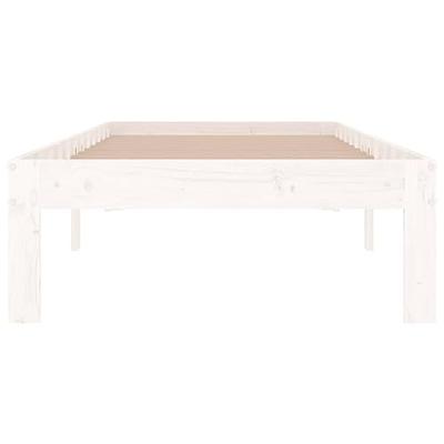 Bedframe massief hout wit 75x190 cm