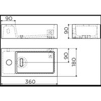 Clou Flush Fontein Zonder Kraangat Rechts Mat Roze Keramiek 36 cm Clou - thumbnail