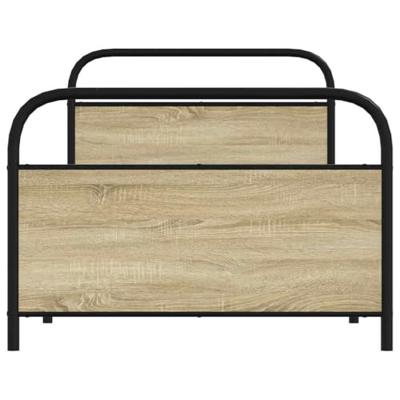 Bedframe zonder matras bewerkt hout sonoma eikenkleur 90x190 cm Bedframe zonder matras bewerkt hout sonoma eikenkleur 90x190 cm