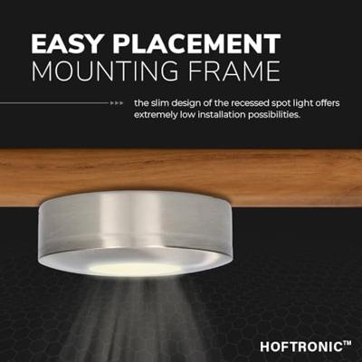 Set van 6 Pavo - Platte LED opbouwspots 23mm - 3W 300lm - 2700K - Dimbaar - Rond - IP44 - RVS