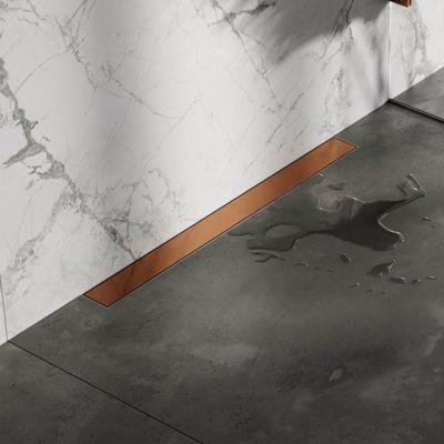 Brauer Douchegoot met Multifunctioneel Rooster en Flens Voor Wandmontage - 80 cm - Koper Geborsteld Pvd