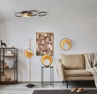 Searchlight Design vloerlampCurio zwart met hout - EU36302-1BK - thumbnail