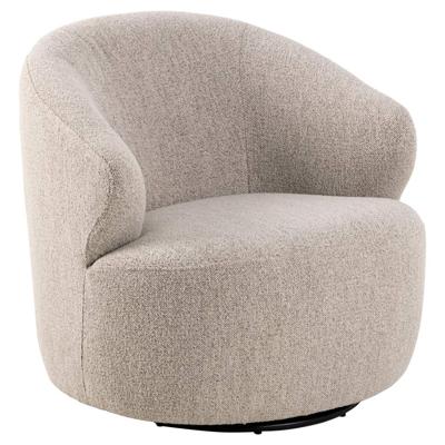 Bendt Draaibare Fauteuil 'Breah' Bouclé, kleur Beige Bendt Draaibare Fauteuil 'Breah' Bouclé, kleur Beige