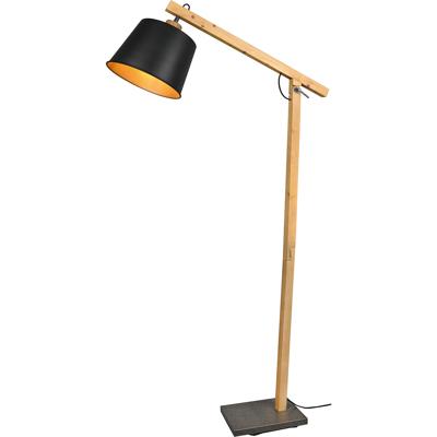 LED Vloerlamp - Trion Hittal - E27 Fitting - Rond - Mat Zwart - Aluminium