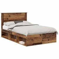 Bedframe met hoofdeinde Oudhout 120 x 190 cm Massief grenenhout - thumbnail