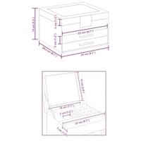 Sieradendoosje 3-laags 23x20,5x14 cm wit - thumbnail