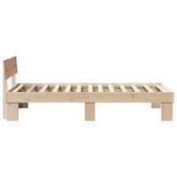 Bedframe met hoofdeinde Bruin 75 x 190 cm Massief grenenhout - thumbnail
