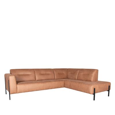 LABEL51 Hoekbank 'Napoli' Rechts, Micro Suede, kleur Cognac LABEL51 Hoekbank 'Napoli' Rechts, Micro Suede, kleur Cognac