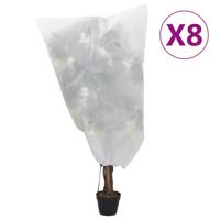 VidaXL Plantenhoezen met trekkoord 8 st 70 g/m² 0,8x1 m - thumbnail