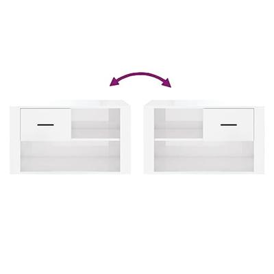 Schoenenkast 80x35x45 cm bewerkt hout hoogglans wit