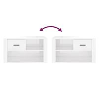 Schoenenkast 80x35x45 cm bewerkt hout hoogglans wit - thumbnail