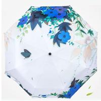 Creatieve frisse stijl drie vouwen In Flower Butterfly dans patroon zilveren Tape Anti Ultraviolet zonnescherm paraplu - thumbnail