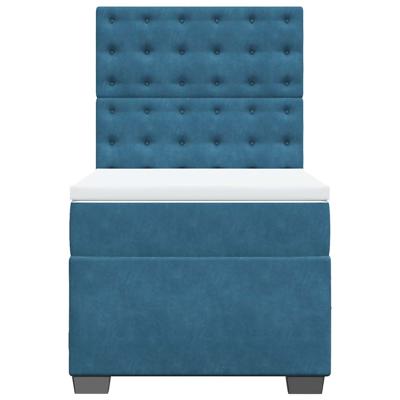 Boxspring met matras fluweel blauw 140x200 cm