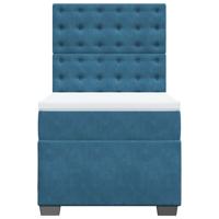 Boxspring met matras fluweel blauw 160x200 cm - thumbnail