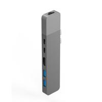 Hyper - HyperDrive NET 6-in-2 hub voor USB-C voor MacBook Pro/Air - HDMI 4K60Hz HDR, USB-C 40Gbps 100W PD, USB-C 5Gbps 60W PD, 2x USB-A 3.0, Gigabit Ethernet - zilver - thumbnail