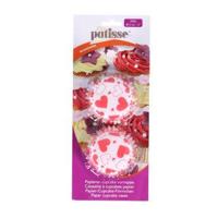 Patisse Papieren Cupcake Bakjes Hartjes 5 cm 200 Stuks Wit/Rood - thumbnail