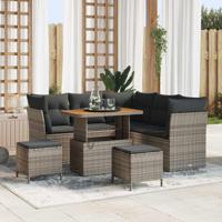 Tuinbankenset 8 pcs Grijs poly rattan - thumbnail